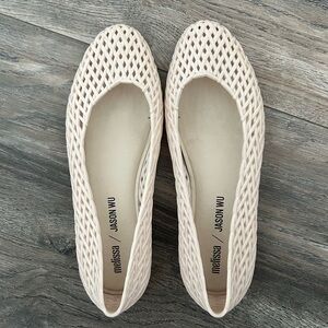 Melissa Jason Wu women jelly ballerina beige neutral flats size 6